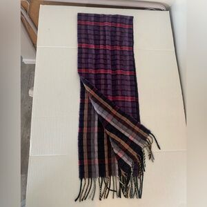 San Marco men’s purple plaid wool & cashmere blend scarf 30 x 11